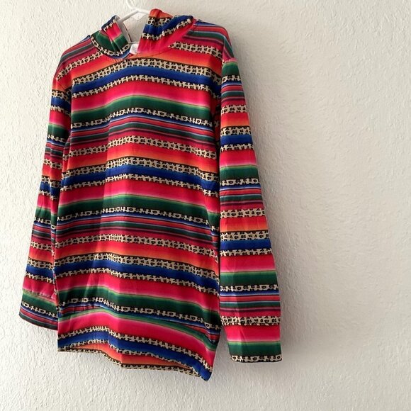 LEPOARD STRIPE PULL OVER HOODIE - Picture 3 of 11